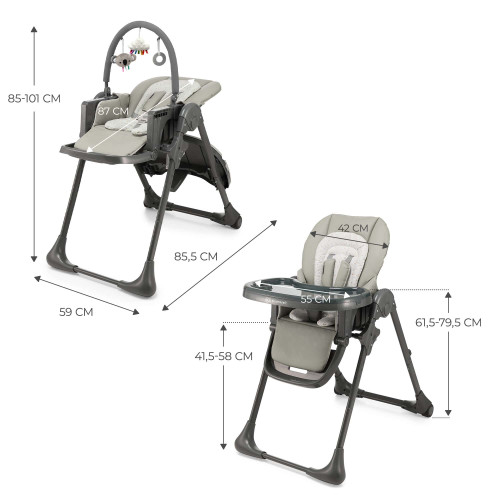 Стільчик для годування Kinderkraft Tummie Grey (301156) — 16056
