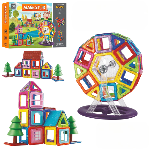 Дитячий магнітний конструктор Limo Toy Magnistar, 58 елементів (LT4003)
