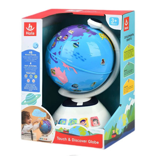 Интерактивная игрушка глобус Hola обучающий, музыка, звук, 2 режима громкости, 30 см (HE898500) — 23783