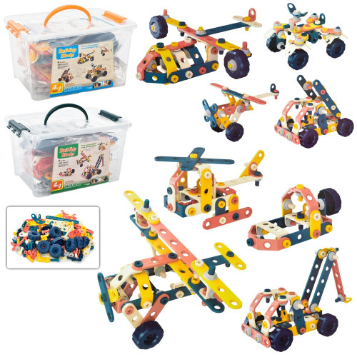 Дитячий конструктор на шурупах 4в1, транспорти, від 220 до 228 елементів, 2 види (AK001-2)