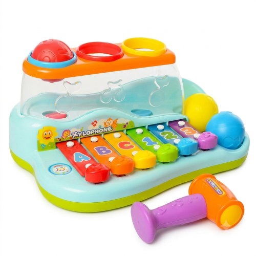 Дитячий ксилофон Limo Toy з кульками та молоточком, 6 тонів, 26-17-12 см (9199) — 25730 Дитячий ксилофон Limo Toy з кульками та молоточком, 6 тонів, 26-17-12 см (9199) — 25730