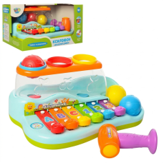 Дитячий ксилофон Limo Toy з кульками та молоточком, 6 тонів, 26-17-12 см (9199)