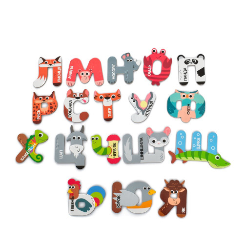 Магнитный набор Limo Toy буквы и цифры, названия животных, на украинском языке (FT 0051) — 22662