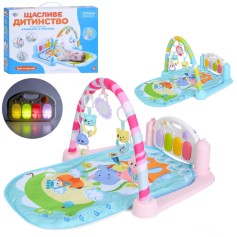 Развивающий коврик Limo Toy с пианино, дуга, подвески, музыка, свет, 2 цвета, 72-45 см (M 5470 AB)