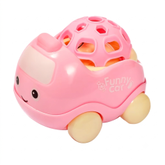 Игрушка-погремушка Lindo Машинка, розовая (Б 335)