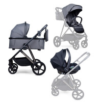 Коляска трансформер 3 в 1 Ninos Amor Deep Grey (NAM3V12026GR)