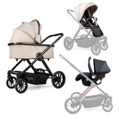 Коляска 3в1 з автокріслом Ninos Estrella Beige Black