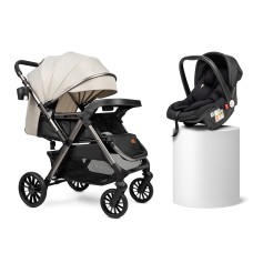 Прогулянкова коляска Ninos Maxi 2 з автолюлькою 0+, Light Grey Graphite