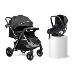 Прогулянкова коляска Ninos Maxi 2 з автолюлькою 0+, Black Graphite
