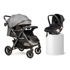 Прогулянкова коляска Ninos Maxi 2 з автолюлькою 0+, Grey Graphite