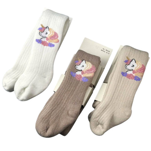 Дитячі утеплені колготки Pier Lone на махрі, в рубчик, з єдинорогом, 3 кольори (PV-958)