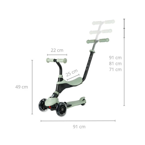 Самокат триколісний дитячий 5 в 1 Qplay Sema Pro Green — 13608 Самокат триколісний дитячий 5 в 1 Qplay Sema Pro Green — 13608