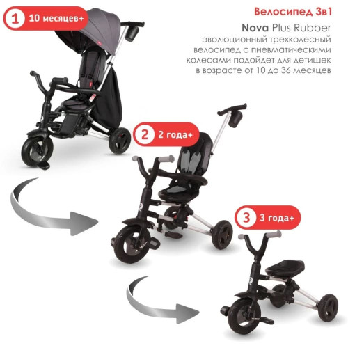 Триколісний складний велосипед дитячий Qplay Nova Plus Rubber Orange Sunset — 13644 Триколісний складний велосипед дитячий Qplay Nova Plus Rubber Orange Sunset — 13644