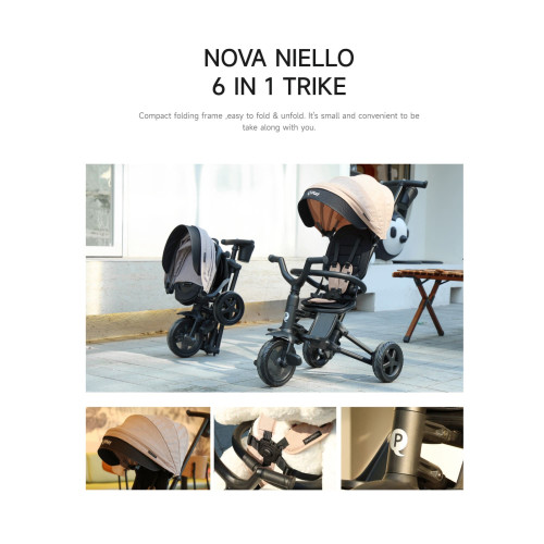 Триколісний складний велосипед Qplay Nova Niello Beige — 13632