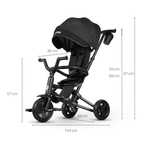 Триколісний складний велосипед Qplay Nova Niello Black — 13633