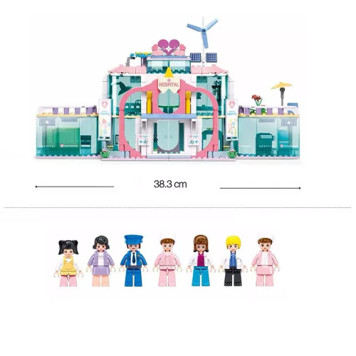 Дитячий конструктор Sluban Metropolis Міська лікарня мрії, машина, фігурки, 668 деталей (M38-B1216)