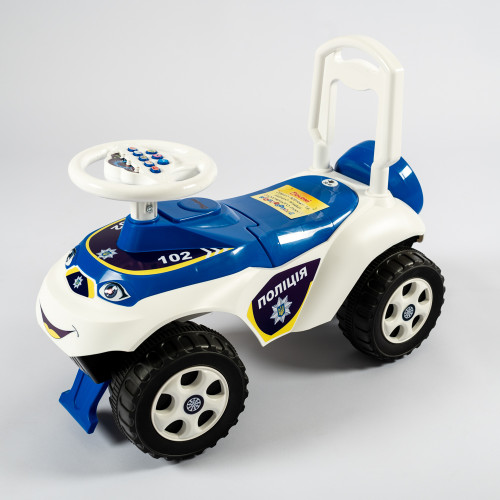 Музична каталка-толокар Поліція Doloni 0142/11UA Біло-синій
