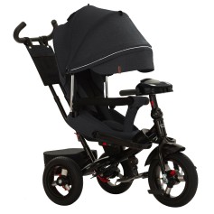 Детский трехколесный велосипед с родительской ручкой Tilly Impulse T-386/2 Темно-серый лен