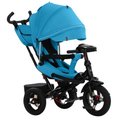 Детский трехколесный велосипед с родительской ручкой Tilly Impulse T-386/2 Синий лен
