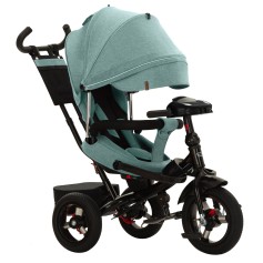 Детский трехколесный велосипед с родительской ручкой Tilly Impulse T-386/2 Зеленый лен