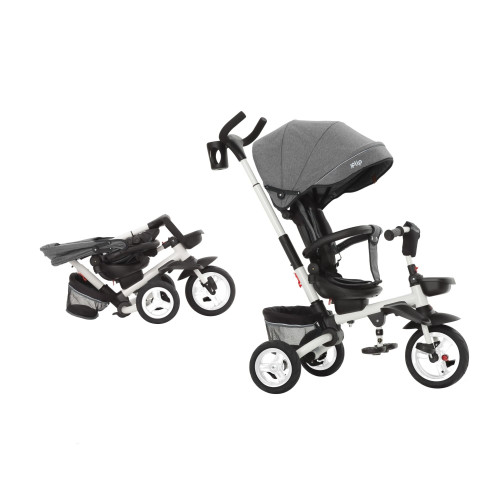 Дитячий триколісний велосипед з батьківською ручкою Tilly Flip T-390/1 Grey — 13468