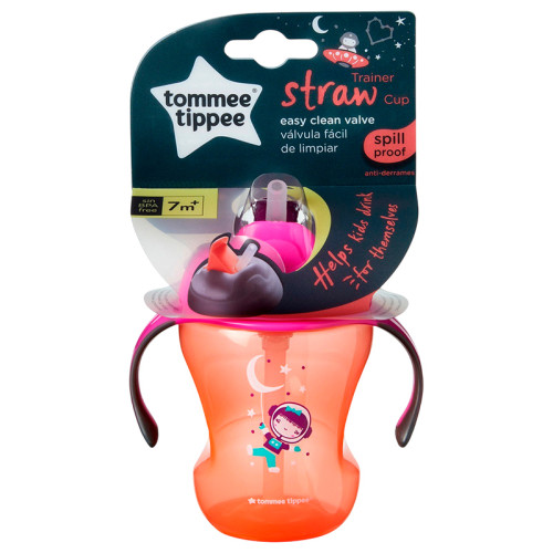 Поїльник-непроливайка з трубочкою Tommee Tippee Easy Drink 230 мл, рожевий, 7м+ (470140) — 22385