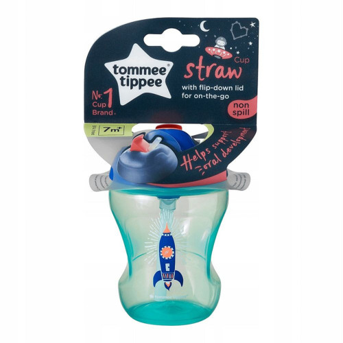 Поїльник-непроливайка з трубочкою Tommee Tippee Easy Drink  230 мл, блакитний, 7м+ (471550) — 22387
