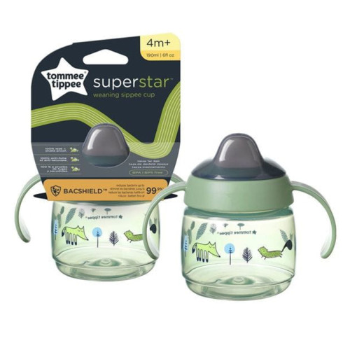 Чашка-непроливайка з міцним носиком Tommee Tippee 190 мл, 4м+ зелений (478269) — 22364