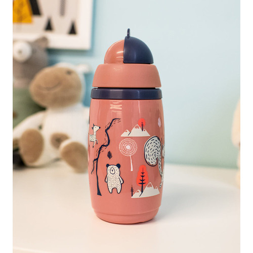 Термокружка з трубочкою Tommee Tippee 266 мл, 12м+ рожева (478252) — 22357