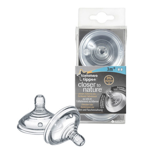 Силиконовая соска для бутылочки Tommee Tippee, средний поток 3+ (211224)