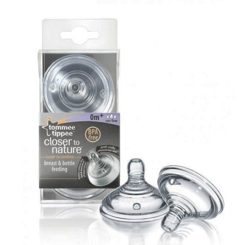 Силиконовая соска для бутылочки Tommee Tippee, многопоточная 0+ (221407)