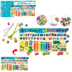 Деревянная развивающая доска Tree Toys музыкальный алфавит с рыбками (MD 1695-UA)