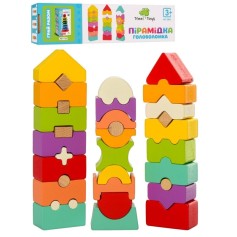Деревянная развивающая игрушка Баланс Tree Toys блоки, 3 вида, 1 ящик-1вид, пирамидка, кор., 25-7-3,5 см (MD 2883)