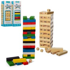 Деревянная развивающая игрушка Башня Tree Toys 51 блок, кубики, 2 вида (MD 1211)
