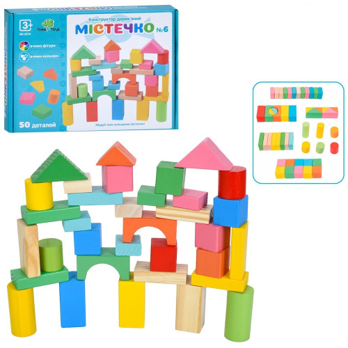 Дерев'яний конструктор Tree Toys Містечко, 50 елементів (MD 0374)