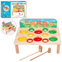 Дерев’яна розвиваюча іграшка Стукачка Tree Toys знайди бобра, з молоточком, 30-20-9 см (MD 0895)