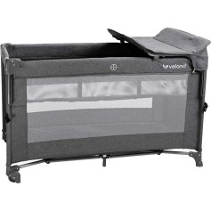 Ліжко-манеж дитяче з другим ярусом Velano Tino Dark grey (46160)