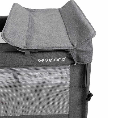 Ліжко-манеж дитяче з другим ярусом Velano Tino Dark grey (46160) — 23203