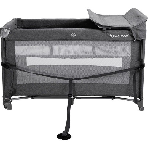 Ліжко-манеж дитяче з другим ярусом Velano Tino Dark grey (46160) — 23203