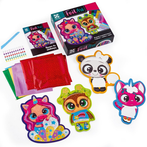 Набір для творчості Vladi Toys зі стразами та фольгою, Чарівні тваринки (VT4433-10) — 18072