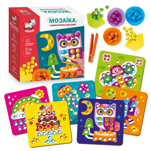 Мозаїка з дерев'яними кульками Vladi Toys Доповни картинку (ZB2002-08) — 17810