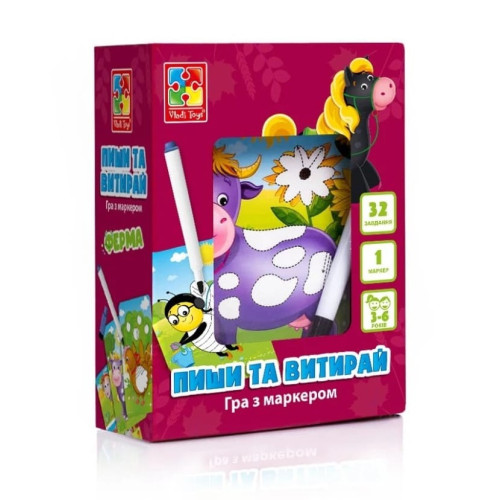 Настільна гра Vladi Toys Пиши та витирай, Ферма (VT5010-19)