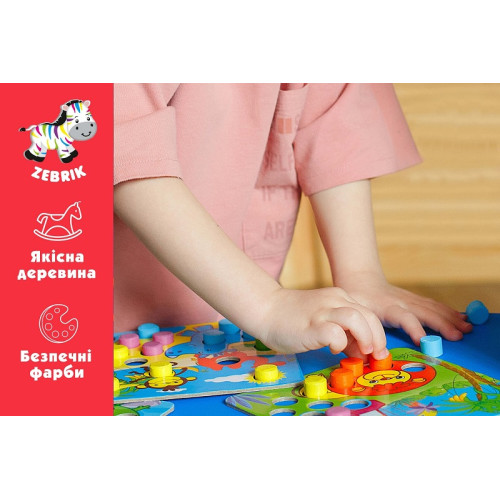 Мозаїка дерев'яна Vladi Toys Зоопарк (ZB2002-02) — 17809 Мозаїка дерев'яна Vladi Toys Зоопарк (ZB2002-02) — 17809