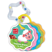 Розвиваюча гра Vladi Toys картки на кільці з брязкальцем, Тварини ферми та лісу (VT2000-30)