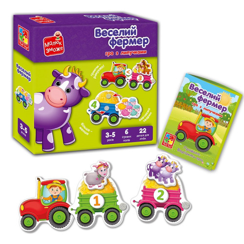 Розвиваюча гра Vladi Toys з липучками, Веселий фермер (VT2100-13) — 18028