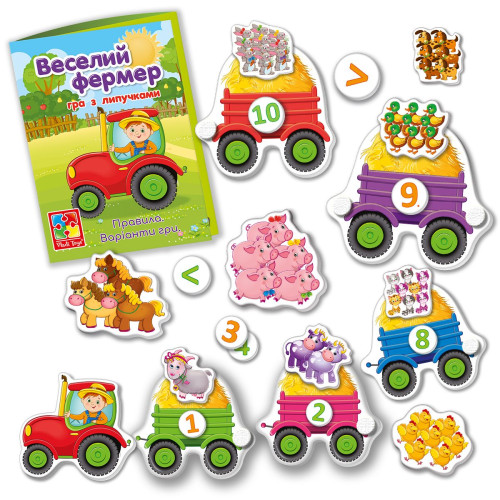 Розвиваюча гра Vladi Toys з липучками, Веселий фермер (VT2100-13) — 18028