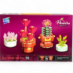 Дитячий конструктор Zuanma Flowers Сукуленти, 434 елементи (114-10)