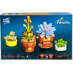 Дитячий конструктор Zuanma Flowers Сукуленти, 470 елементів (114-14)
