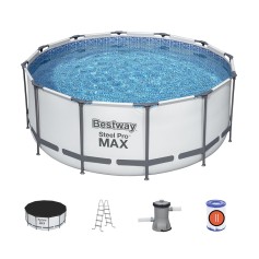 Бассейн каркасный Bestway с фильтром-насосом, тент, лестница, 366-122 см, 10250 л (56420)