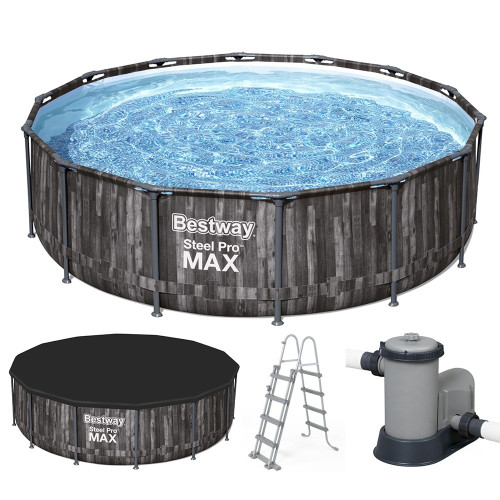 Бассейн каркасный Bestway с фильтром-насосом, лестница, чехол, 427-107 см, 13030 л (5614Z)